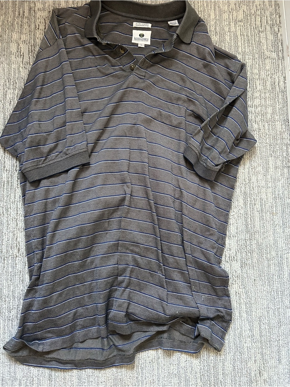 Men's Brown Striped Polo Shirt - Casual Short Sleeve